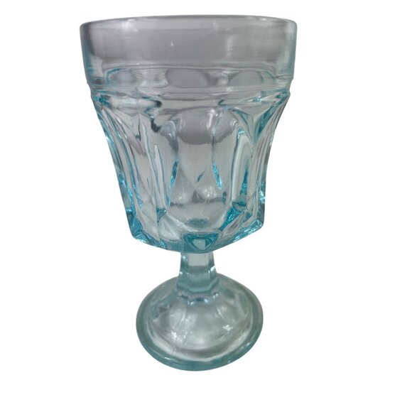 Anchor Hocking Fairfield Light Blue Wine Stemmed Footed Glass - Picture 4 of 10